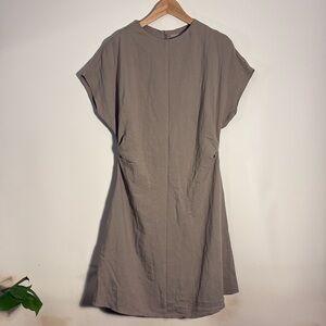 H&M Linen Mini dress Sage Green Size S NWT